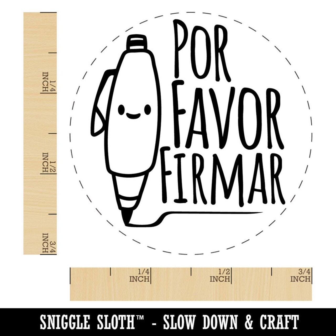 Por Favor Firmar Please Sign Spanish Pen Class School Teacher Stamp Self-Inking Rubber Stamp for Stamping Ink Stamper